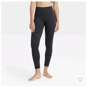 JoyLab Black Ribbed Leggings, Large